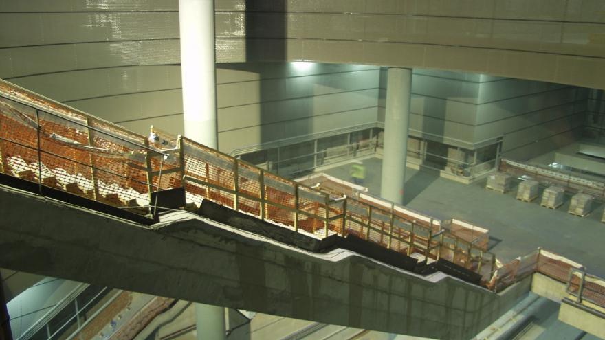 Estación de San Fermín-Orcasur durante la ejecución de las obras