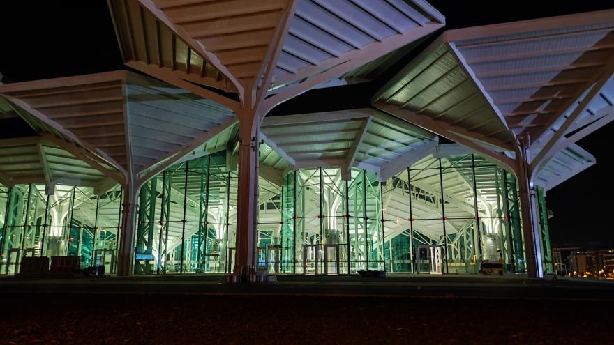 Fotografía con Vista nocturna del Intercambiador de Valdebebas
