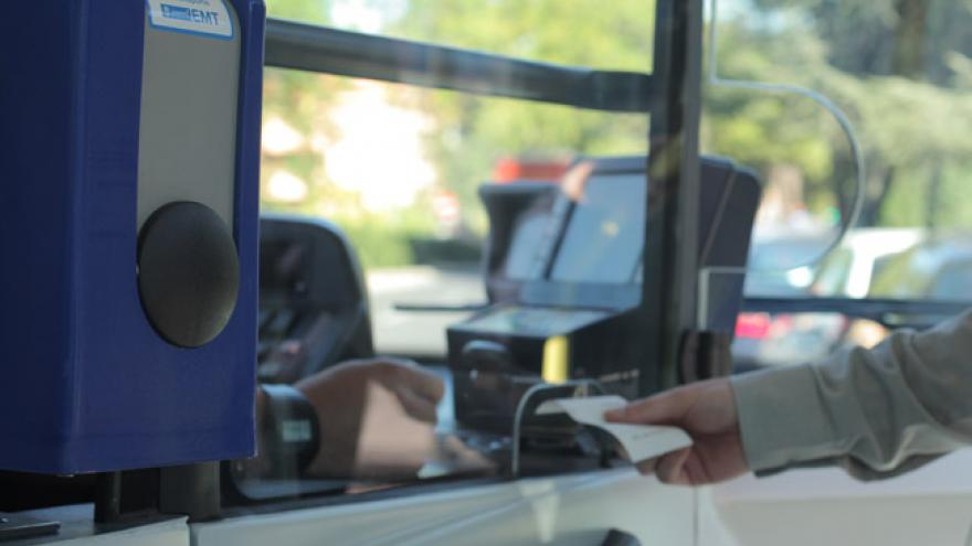 Imagen de canceladora en autobús de la EMT