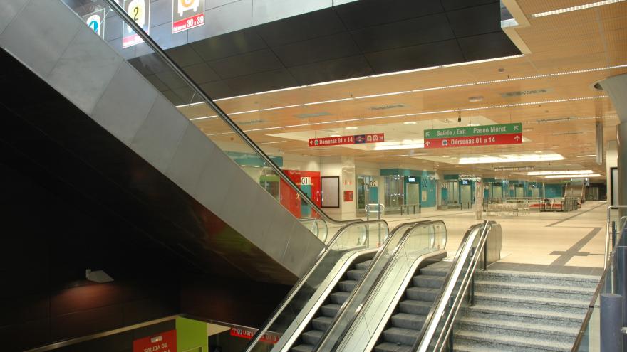 Andén de Metro con automatización de puertas