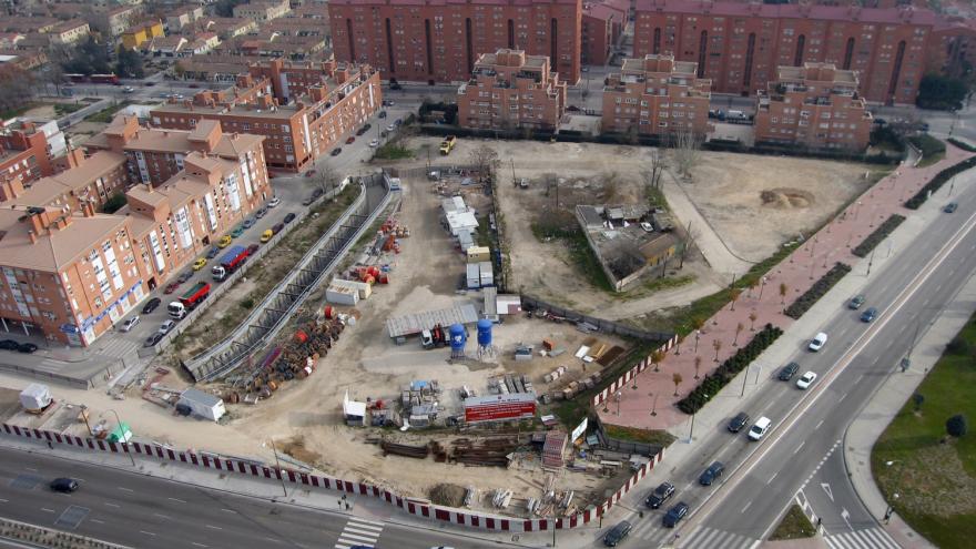 Vista aérea de las obras de la estación San Fermín-Orcasur