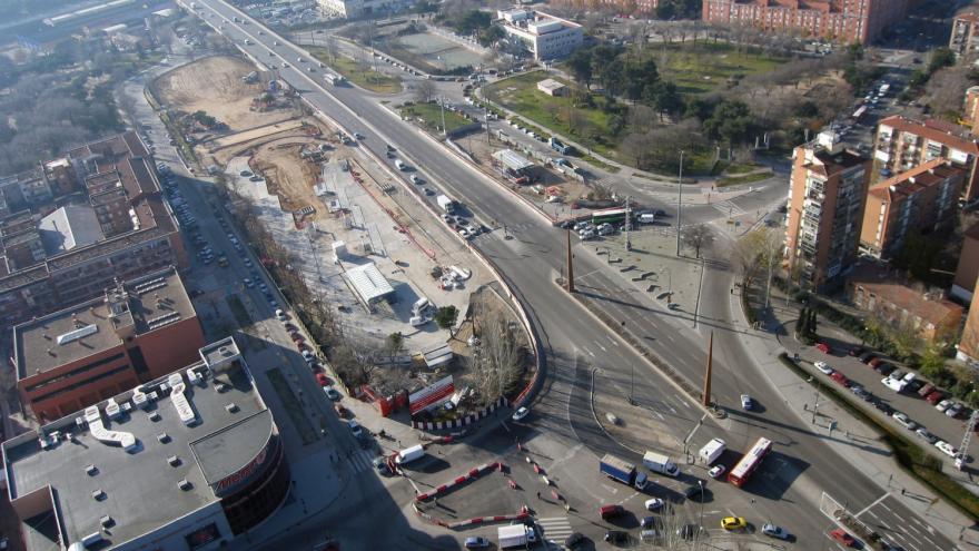 Vista aérea de la estación Villaverde Bajo-Cruce durante las obras