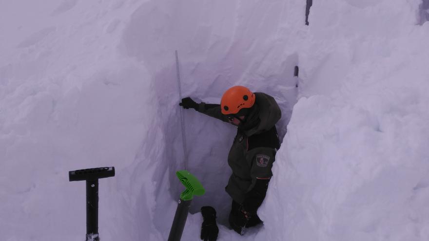 La Comunidad de Madrid despliega medio centenar de sondeos en la nieve para evaluar su estado y prevenir el riesgo de aludes Agentes Forestales realizan sondeos en la nieve para prevenir aludes