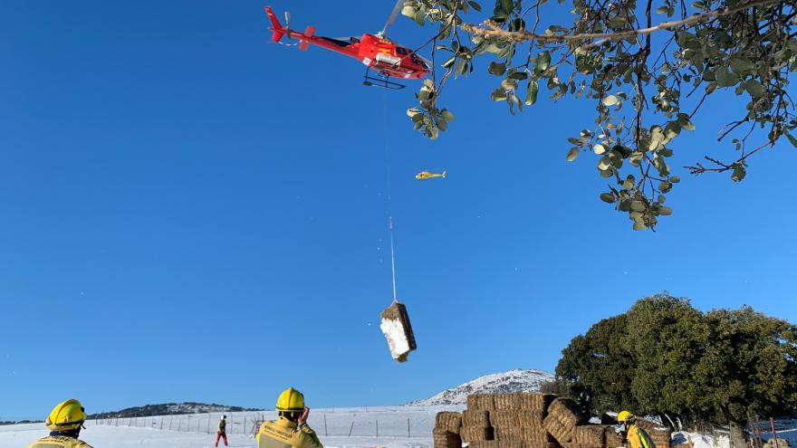 operación por vía aérea para alimentar ganado