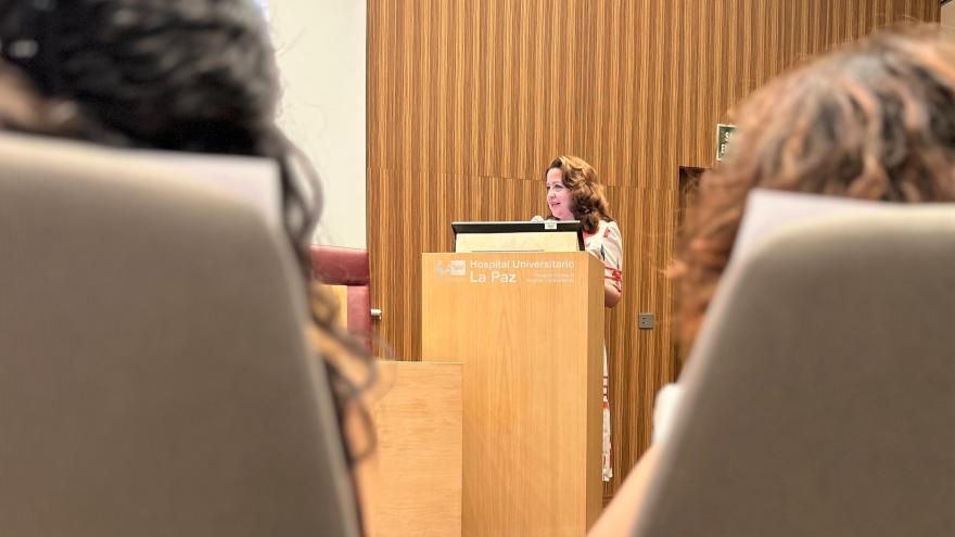La consejera Fátima Matute durante las Jornadas SERAM-ARSS Imagen de la Mujer