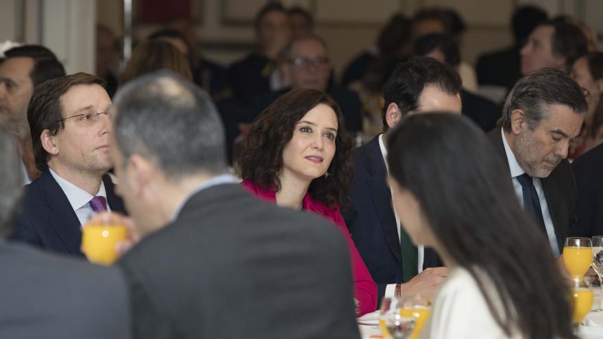 Isabel Díaz Ayuso durante un desayuno informativo