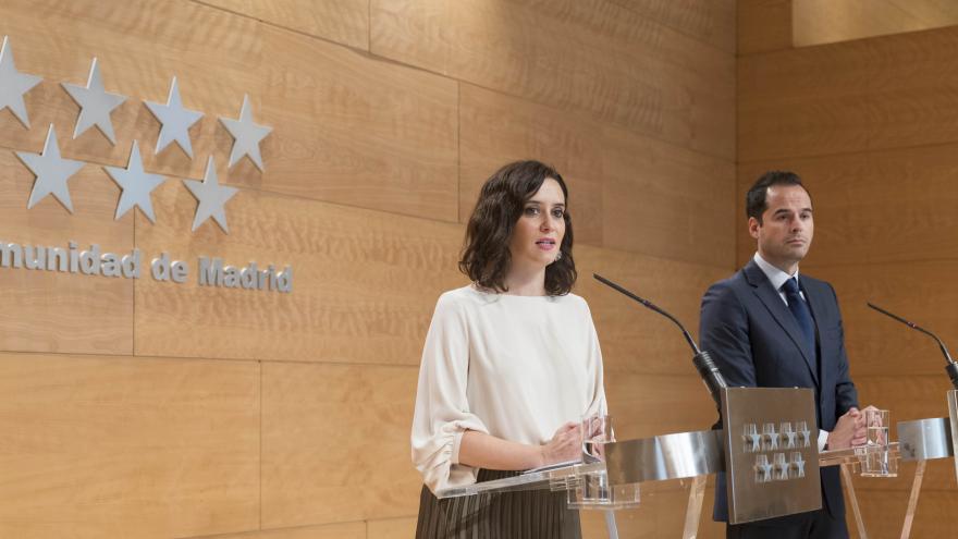 Isabel Díaz Ayuso durante la rueda de prensa