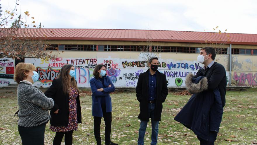 Javier Luengo durante la visita