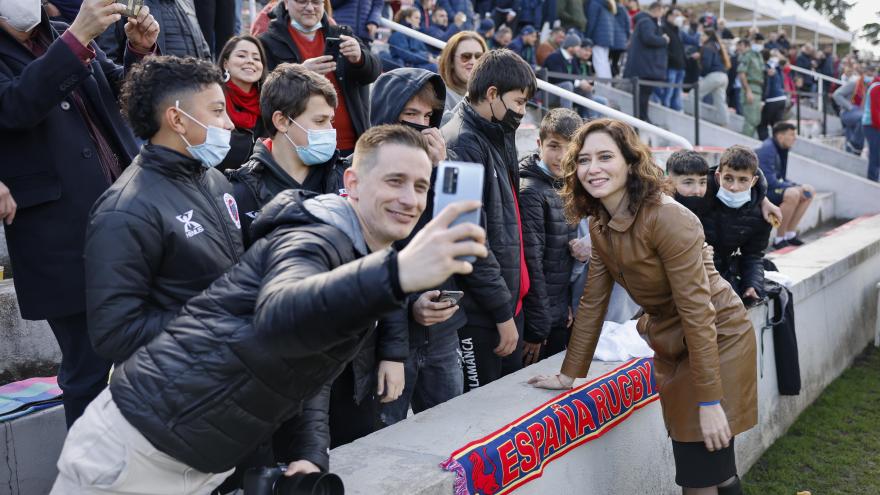 Díaz Ayuso asiste al partido de rugby entre España y Rumanía Díaz Ayuso en el partido de rugby entre España y Rumanía