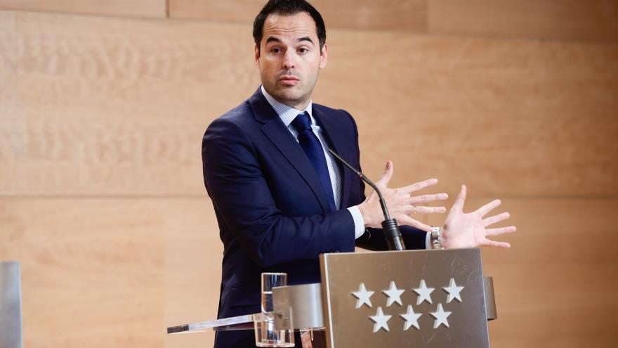 Ignacio Aguado durante la rueda de prensa
