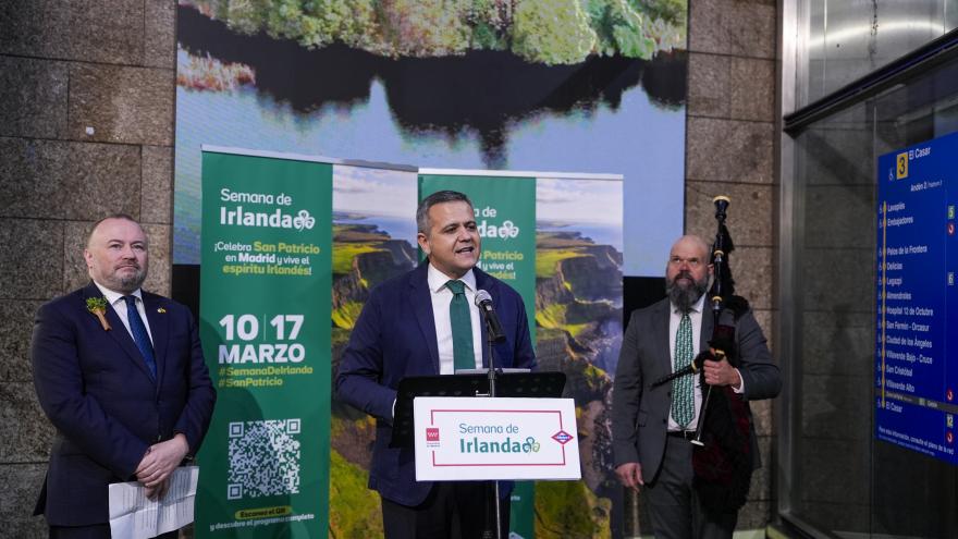 Rodrigo participa en la presentación de la Semana de Irlanda en Metro El consejero Jorge Rodrigo durante la presentación