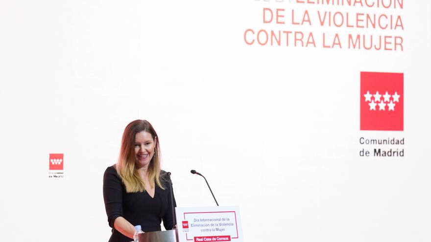 La consejera Ana Dávila durante el acto por el Día Internacional de la Eliminación de la Violencia contra la Mujer