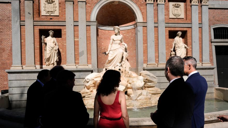 La presidenta Isabel Díaz Ayuso durante la presentación de Milla Canal