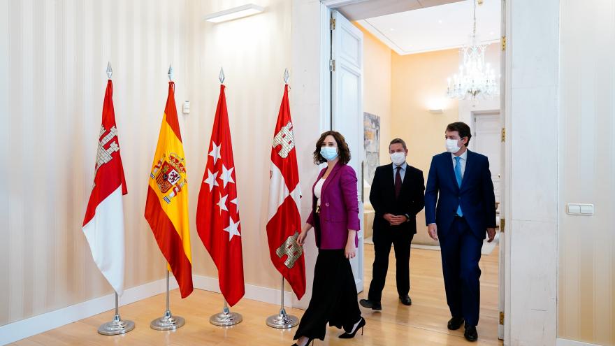 Isabel Díaz Ayuso, Emiliano García-Page y Alfonso Fernández Mañueco