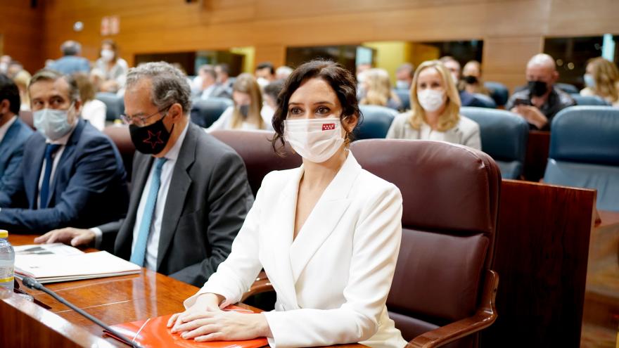 Isabel Díaz Ayuso, en el pleno de investidura en la Asamblea de Madrid