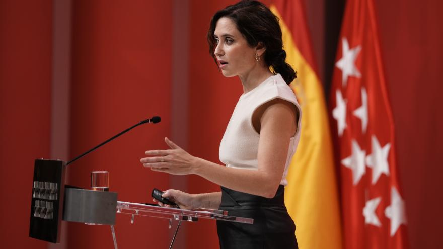 Díaz Ayuso comparece desde la Real Casa de Correos La presidenta Isabel Díaz Ayuso durante la comparecencia ante los medios de comunicación