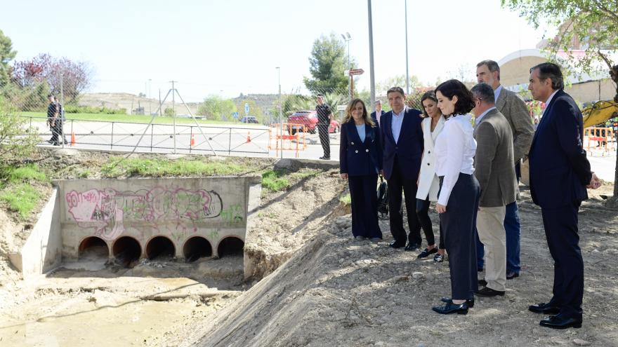 Díaz Ayuso durante la visita a Arganda