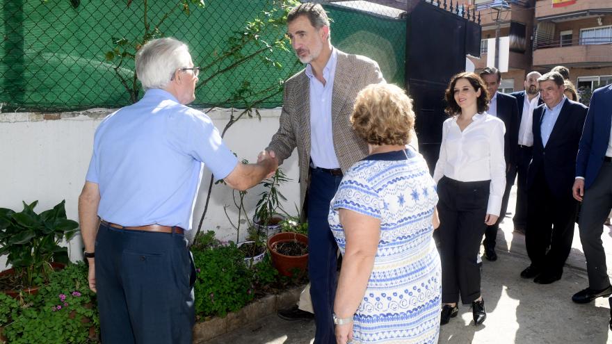 Díaz Ayuso durante la visita a Arganda