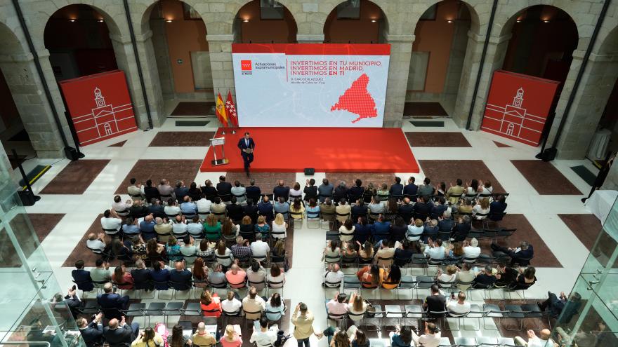El consejero Miguel Ángel García Martín durante la presentación del programa de actuaciones supramunicipales del PIR