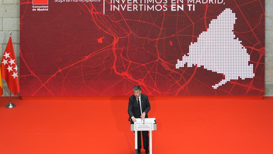 El consejero Miguel Ángel García Martín durante la presentación del programa de actuaciones supramunicipales del PIR