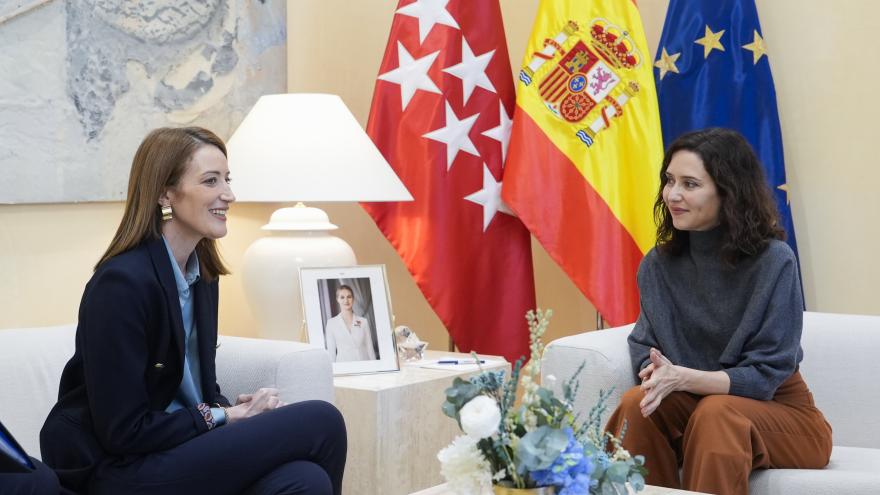 La presidenta Isabel Díaz Ayuso durante el encuentro