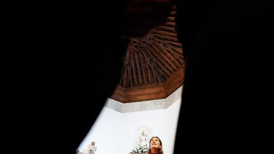 Marta Rivera durante la visita