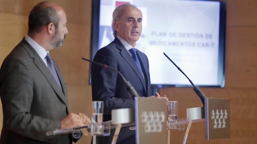 Pedro Rollán y Ruiz Escudero en la rueda de prensa posterior al Consejo de Gobierno