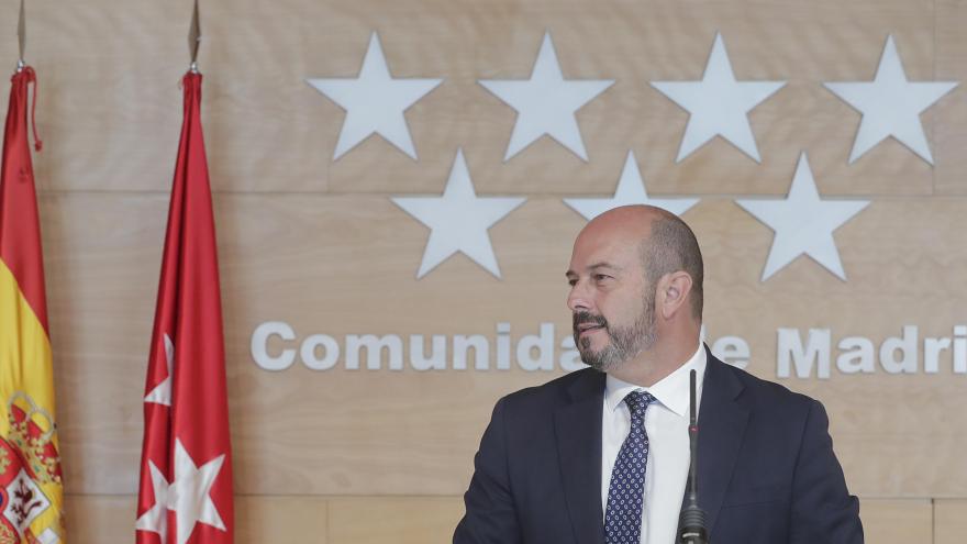 Pedro Rollán comparece ante los medios para explicar las medidas adoptadas en el Consejo de Gobierno de la Comunidad de Madrid