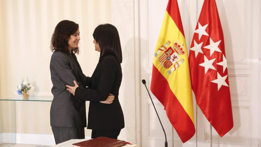 La presidenta Isabel Díaz Ayuso durante la toma de posesión