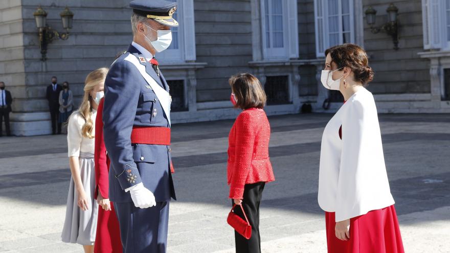 Díaz Ayuso, con Sus Majestades los Reyes en la celebración de la Fiesta Nacional