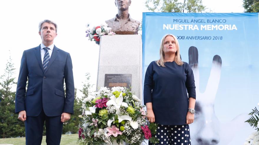 Ángel Garrido, presidente de la Comunidad de Madrid, interviene en el acto homenaje por el XXI aniversario de Miguel Ángel Blanco