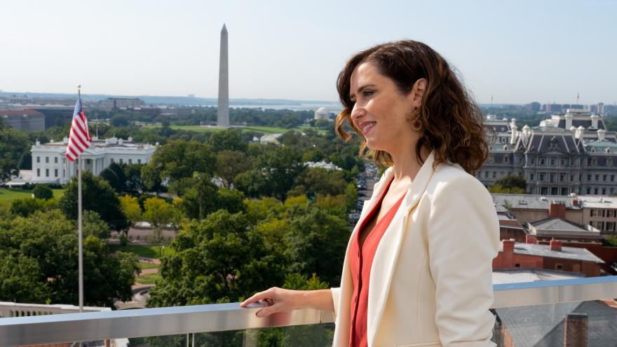 Isabel Díaz Ayuso durante su reunión con la asociación Global Americans