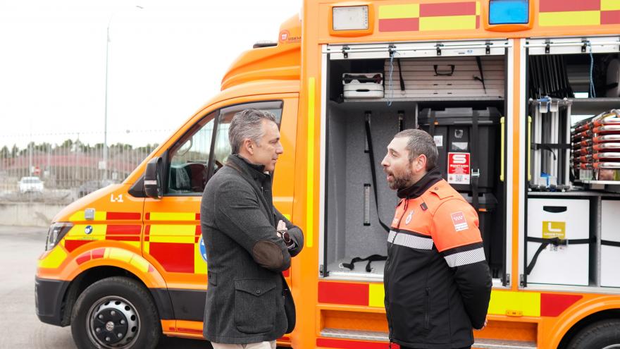 Carlos Novillo en un momento de su visita a la sede de ASEM112