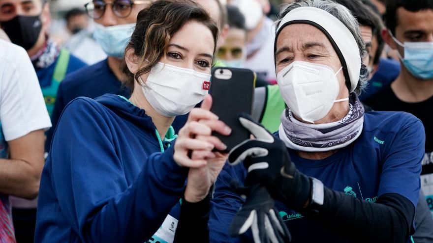 Isabel Díaz Ayuso en la Carrera Solidaria Fundación Real Madrid