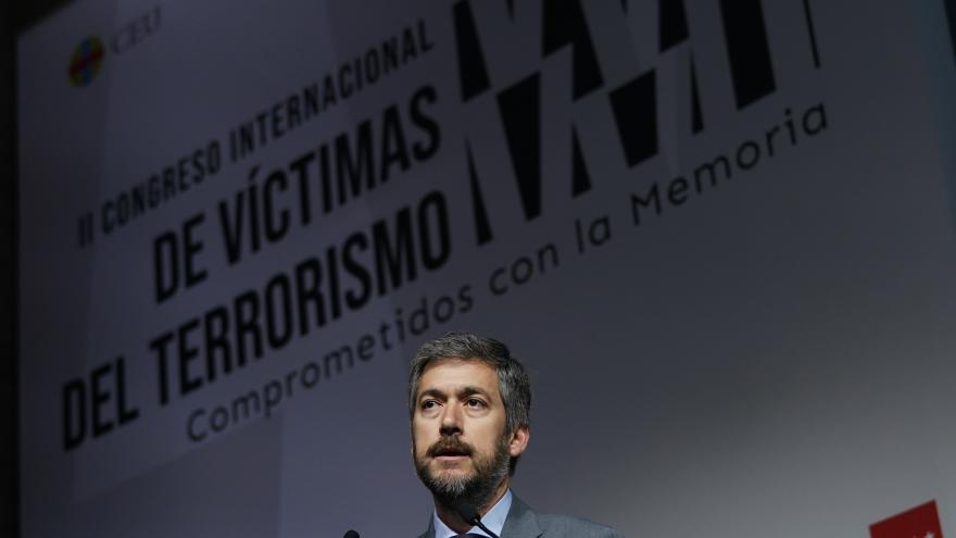 El consejero Miguel Ángel García Martín durante la inauguración del II Congreso Internacional de Víctimas del Terrorismo