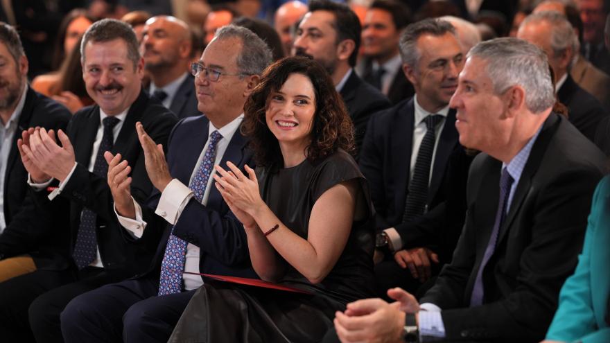 La presidenta Isabel Díaz Ayuso en el acto del Día de Madrid en FITUR 2025