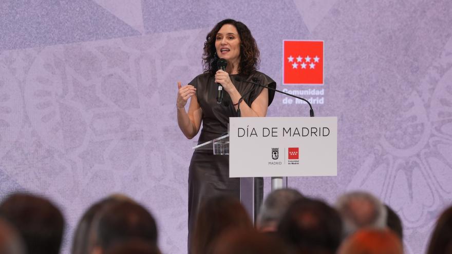 La presidenta Isabel Díaz Ayuso en el acto del Día de Madrid en FITUR 2025