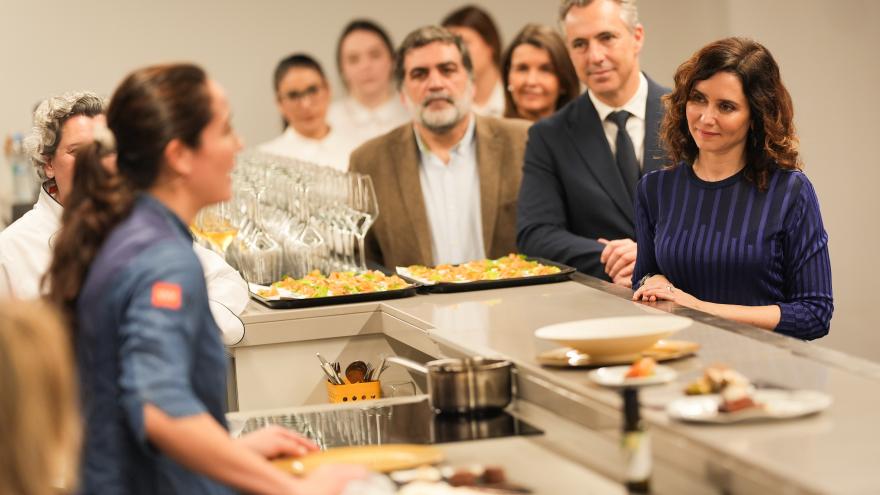 La presidenta Isabel Díaz Ayuso durante la presentación de la campaña Para Navidad, regala Madrid 