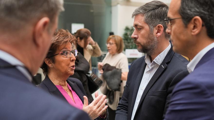 El consejero Miguel Ángel García durante la presentación de un estudio de investigación sobre la percepción de las drogas en Madrid