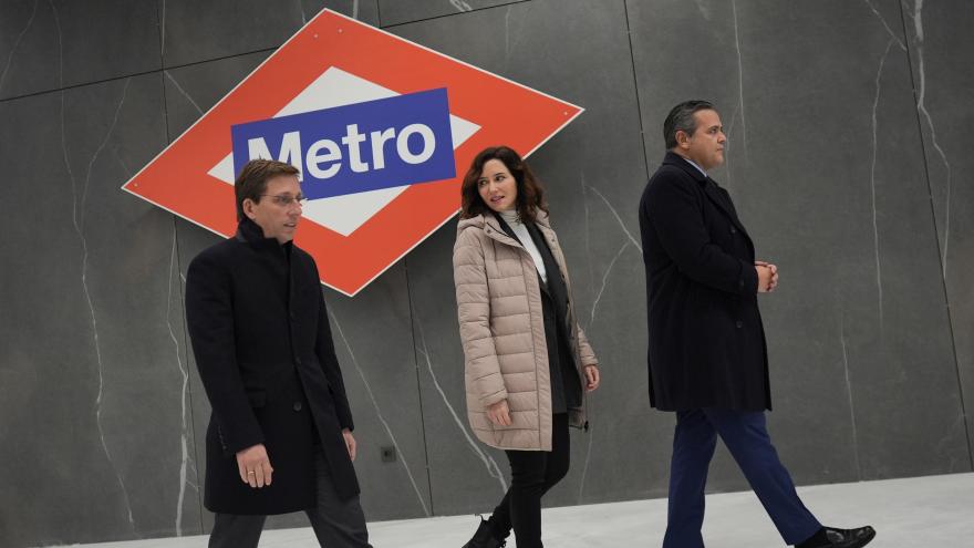 La presidenta Isabel Díaz Ayuso durante la inauguración del intercambiador de Valdebebas