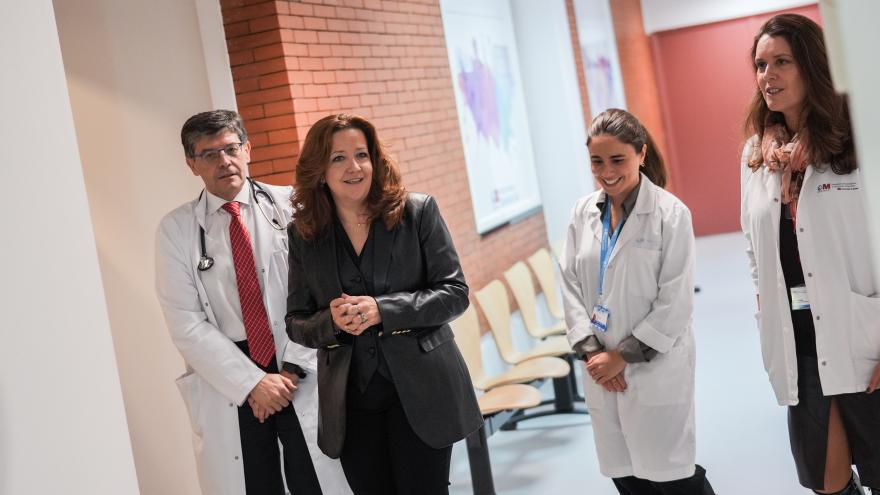 La consejera Fátima Matute durante la inauguración del Centro sanitario Sandoval Sur