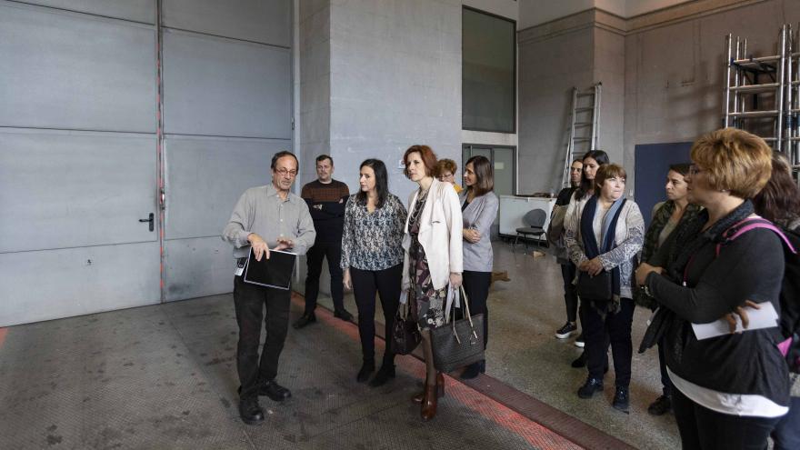  Eva María Blázquez durante la visita las instalaciones del Teatro Real 