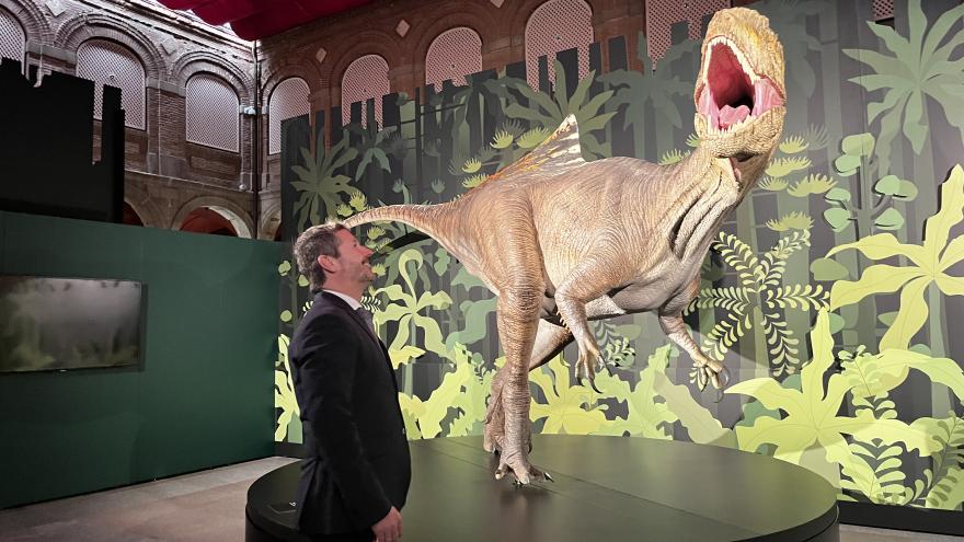 El consejero Mariano de Paco Serrano en la exposición Cazadores de dragones