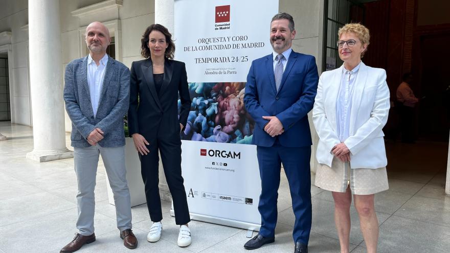 El consejero Mariano de Paco Serrano durante la presentación de la temporada 2024/25 de la Orquesta y Coro de la Comunidad de Madrid