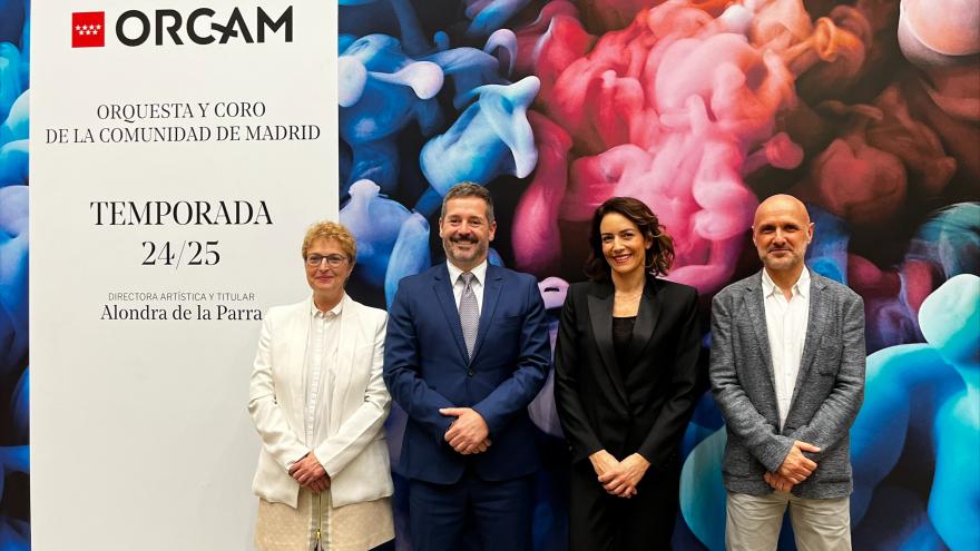 El consejero Mariano de Paco Serrano durante la presentación de la temporada 2024/25 de la Orquesta y Coro de la Comunidad de Madrid