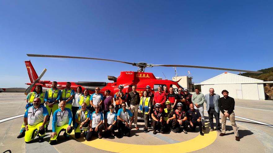 Los consejeros Fátima Matute y Carlos Novillo durante su visita a la sede del GERA