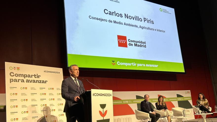 El consejero Carlos Novillo durante la inauguración de la 17ª edición del Congreso Nacional del Medio Ambiente