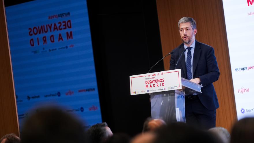 El consejero Miguel Ángel García Martín durante el desayuno informativo organizado por Europa Press