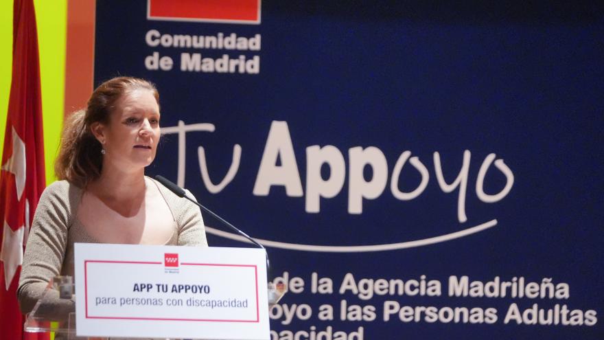 La consejera Ana Dávila durante la presentación de la app Tu Appoyo