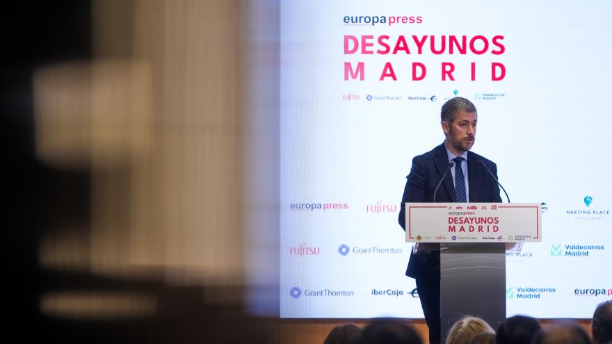 El consejero Miguel Ángel García Martín durante el desayuno informativo organizado por Europa Press